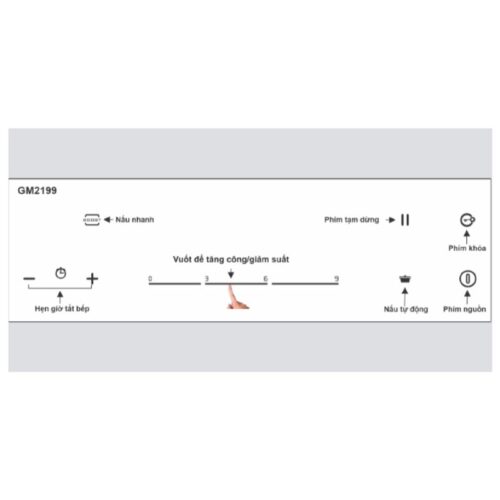 Bếp từ Munchen GM2199 (Dòng sản phẩm Malaysia) 3 Bảng điều khiển của Bếp từ Munchen GM2199 (Dòng sản phẩm Malaysia)