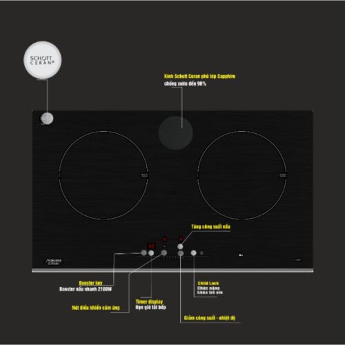 Bếp từ Munchen GM2285 ( Dòng sản phẩm Saphir - Đức ) 3 Bếp từ Munchen GM2285 ( Dòng sản phẩm Saphir - Đức )