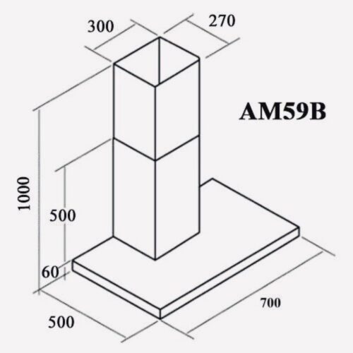 Máy hút mùi áp tường Munchen AM59B (Black Series)-1